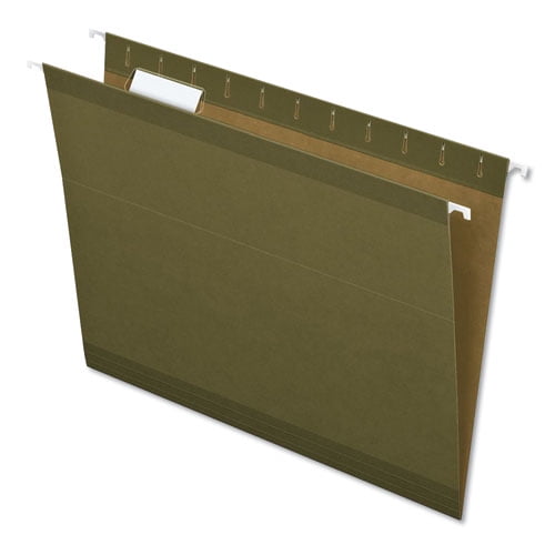 Earthwise By Pendaflex 100% Recycled Colored Hanging File Folders, Letter Size, 1/5-Cut Tab, Standard Green, 25/box | Bundle of 5 Boxes