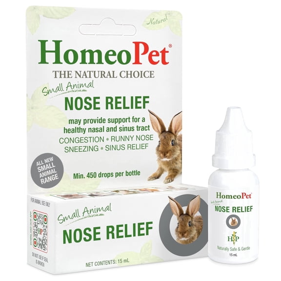 HomeoPet Small Animal NOSE RELIEF, Natural Nasal and Sinus Health Support Drops for Pets, 15 mL