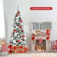 thumbnail image 4 of Gymax 6 FT Pre-Lit Artificial Snow-Flocked Christmas Tree Hinged Pencil Xmas Tree, 4 of 10