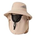 thumbnail image 2 of Jessboyy Mens Sun Hats with UV Protection Summer Gardening Hat Wide Brim Face Cover Bucket Hat with Neck Flap Outdoor Hiking Hats Khaki, 2 of 9