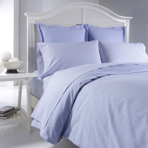 Westport Home Chambray 3 Piece Reversible Duvet Cover Set
