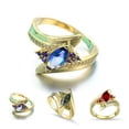 thumbnail image 4 of K-KED Marquise Cubic Zircon Engagement Rings Gold Plated Women Delicate Jewelry Party Size 6-10-8-Olive Green, 4 of 8