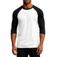 thumbnail image 2 of Dresfit Raglan Shirts for Men 3/4 Sleeve Crew Neck Baseball Tee Summer Colorblock Athletic T Shirts Lightweight Breathable Lightweight Vintage Tops Black, 2 of 6