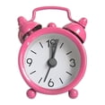 thumbnail image 7 of Small Desk Clock, Battery Powered Alarm Clock, 1.6 in Metal, Pink Finish, Bell Alarm Clock, 1 Pc, Compact Timekeeping, Bedroom Desk, 7 of 7