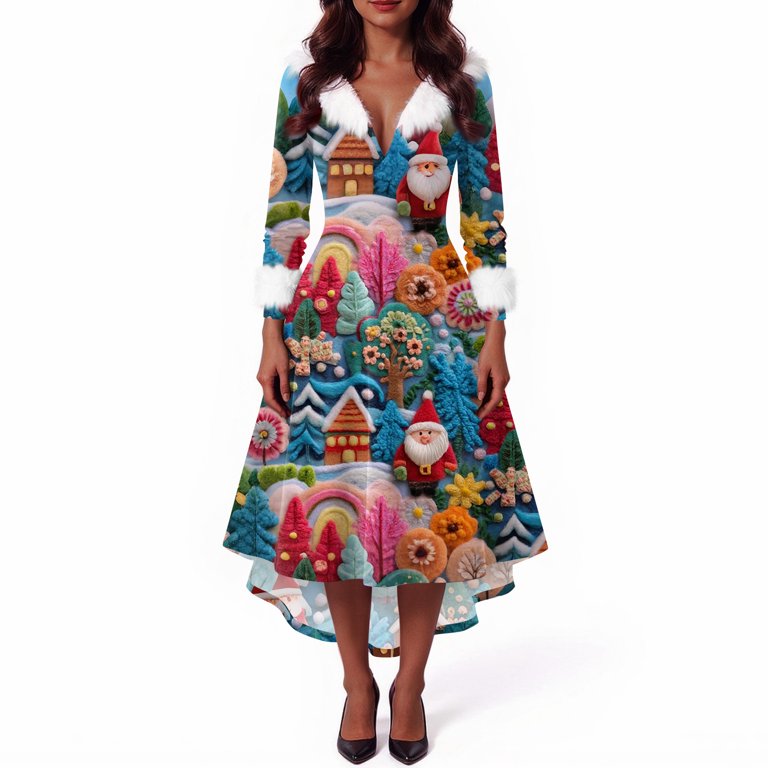 Christmas Dresses for Women Women's Fashionable V-neck Casual And Form-fitting Christmas Printed Long-sleeved Dress for Holiday Party,Hot Pink,3XL - Walmart.com Christmas Dresses for Women Women's Fashionable V-neck Casual And Form-fitting Christmas Printed Long-sleeved Dress for Holiday Party,Hot Pink,3XL - Walmart.com