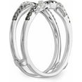 thumbnail image 3 of Divine Creation 14K White Gold Plated 1.80 Ct Round Cut Black Diamond Wedding Engagement Enhancer Guard Wrap Ring 925 Sterling Silver For Women's -7.5, 3 of 3