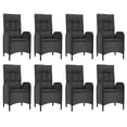 thumbnail image 4 of vidaXL 9 Piece Patio Dining Set with Cushions Black and Gray Poly Rattan, 4 of 10