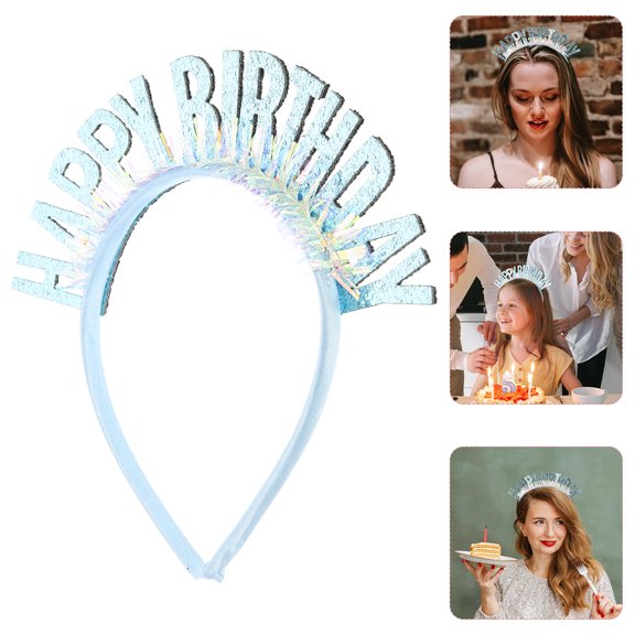 COSMOBETTY Delicate Headband Plastic Birthday Party for Women 1Pack 6.7x7.2in