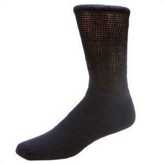 Black Diabetic Socks - Pack of 12 Pairs Size 13-15