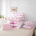 thumbnail image 6 of Manfei Cute Bow Loves 7pcs Queen Bedding,Pink Dreamy Bowknot Bedding Comforter Set Queen,Pink Reversible, 6 of 7