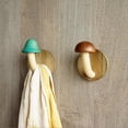thumbnail image 3 of Nordic Wooden Mushroom Hooks, Wood Hanger Door Hook for Coats Hats Clothes and Accessories, 3 of 5