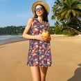 thumbnail image 3 of Lsque Skull colorful daisy Pattern Summer Dresses for Women – Sleeveless T-Shirt Swing Sundress, Perfect for the Beach and Casual Days, 3 of 7