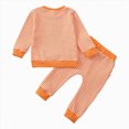 thumbnail image 6 of TOWED22 Toddler Baby Boy Halloween Outfit Pumpkin Truck Crewneck Sweatshirt Long Sleeve Shirt Plaid Pants Set Fall Clothes,Orange,2-3 Y, 6 of 7