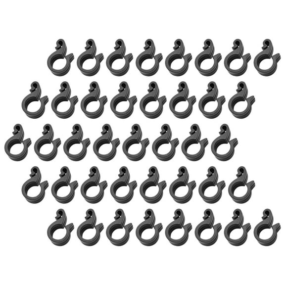 GOOHOCHY  100 Pcs Irrigation Tube Clip Fixing Garden Drip Hose Watering Clamp Black