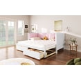 thumbnail image 4 of Twin XL to King Size Daybed with Two Storage Drawers and Upholstered Backrest, White+Pink(ETA:3/15), 4 of 5