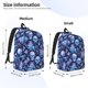 thumbnail image 2 of Disketp Skull blue crystal flower Mochila de Lona Estampada, Mochila Escolar de Viaje Ligera para Estudiantes y Portátil-Small, 2 of 5