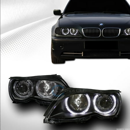 RL Concepts BLACK SPORT HALO RIMS PROJECTOR HEADLIGHTS LAMPS KS 2002-2005 BMW E46 4DR