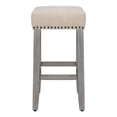thumbnail image 4 of 24" Upholstered Saddle Seat Counter Stool in Beige, 4 of 8