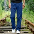 thumbnail image 5 of BVnarty Men's Slim Fit Bootcut Casual Trousers Stretch Tailored Cut Stylish Pants, Flat Front for Daily Commutes Casual Business Events Dark Blue S, 5 of 5