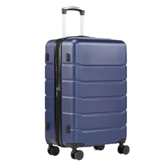 28 Inch Expandable Hardside Carry-On Luggage with Spinner Wheels & TSA Lock Blue