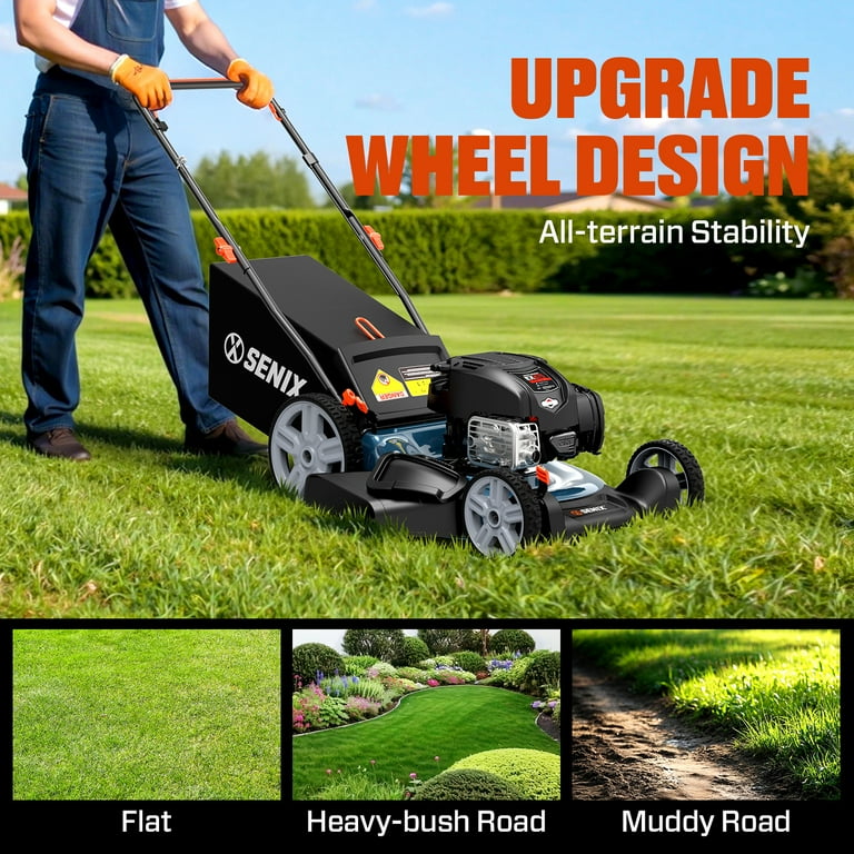 SENIX Gas Lawn Mower 21in Cutting 22in Cutting Deck, 163cc 4