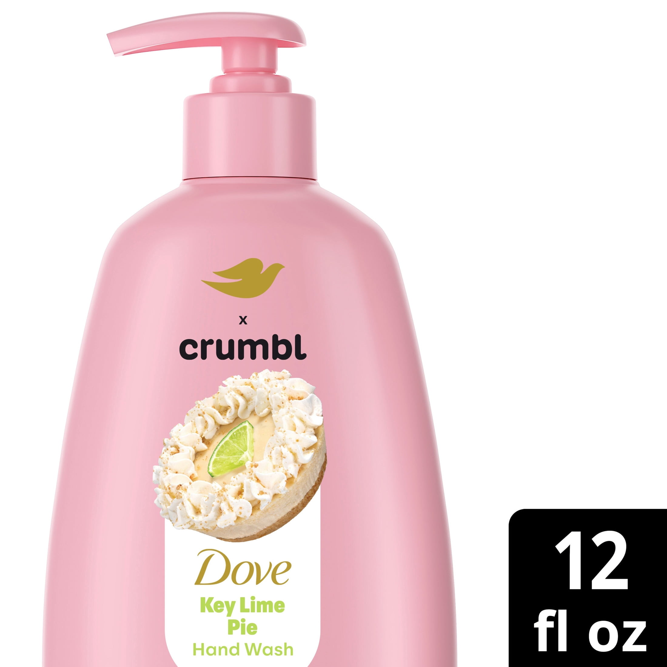 (4 pack) Dove & Crumbl Limited Edition Liquid Hand Soap Key Lime Pie Cleanses & Nourishes Hands, 12 fl oz