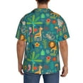 thumbnail image 5 of Haiem Jungle Animals Men's Casual Shirts Short Sleeve Button Down Shirts Fashion Textured Summer Beach Shirt-X-Large, 5 of 7
