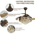 thumbnail image 4 of 42"Chandelier Ceiling Fan Retractable Ceiling Fans with Lights and Remote Control 6 Speed 3 changable LED light Crystal Ceiling Fan Modern Light for Bedroom Indoor Living Room, 4 of 8