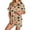 Z67-Beige, variant on Halloween Matching Set Silk Satin Relaxed Stretch Spider Pumpkin Print Halloween Pj Sleepwear Top and Shorts 2 Piece Pjs Lounge Set
