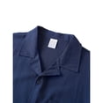 thumbnail image 4 of LTTVQM Lightweight Plain Solid Cotton Linen Two Piece Outfit Camp Collar Long Sleeve Shirt Wide Leg Pants for Men Relaxed Fit Daily Vacation Casual Suit Blouse Navy XL, 4 of 7