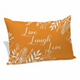 thumbnail image 2 of Burnt Orange Botanical Throw Pillow Cover, Pillowcase Protectors with Zipper, Breathable Decorative Lumbar Pillow Case Cover, Farmhouse Laugh Love Leaves Pillow Shams for Couch Sofa 16x24Inch, 2 of 9