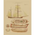 thumbnail image 2 of Vision Studio 12x14 White Modern Wood Framed Museum Art Print Titled - Antique Ship Plan IV, 2 of 4