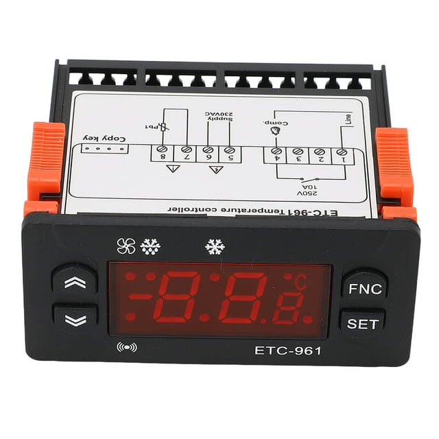 Controlador de temperatura V, controlador de temperatura del congelador Controlador de temperatura conmutable Fahrenheit Celsius digital Controlador de temperatura del congelador digital Rendimiento finamente ajustado VoborMX herramienta