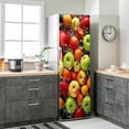 thumbnail image 3 of 3D Realistic Fruit Printed Refrigerator Door Wrap Mural Decals Peel and Stick Waterproof Kitchen Fridge Door Sticker Wallpaper, 3 of 6