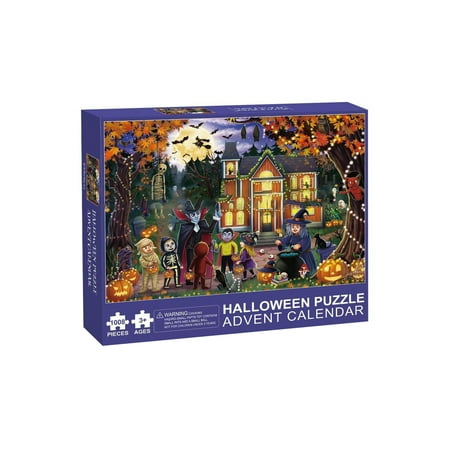 

Joyfeel 1008Pcs/Set Halloween Advent Jigsaw Puzzle 31 Days Halloween Countdown Santa Claus Puzzle Blind Box Kids Adults Family Educational Toy Festival Gift