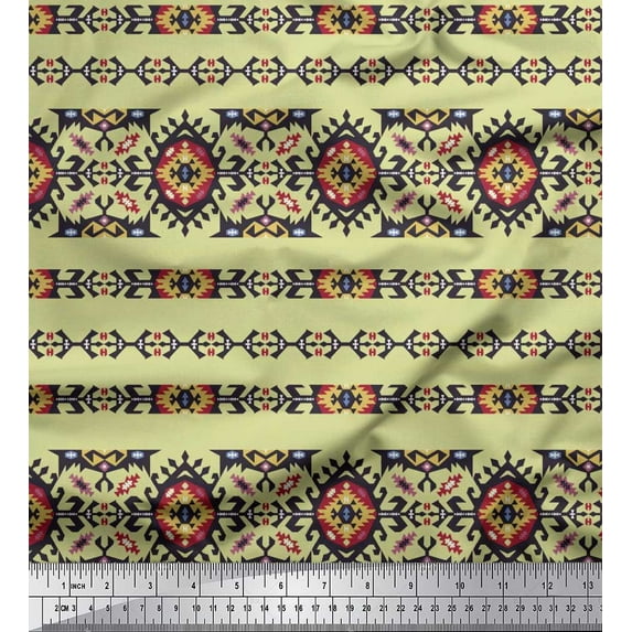 Soimoi Cotton Poplin Fabric Aztec Southwestern Print Fabric by The Yard 42 Inch Wide