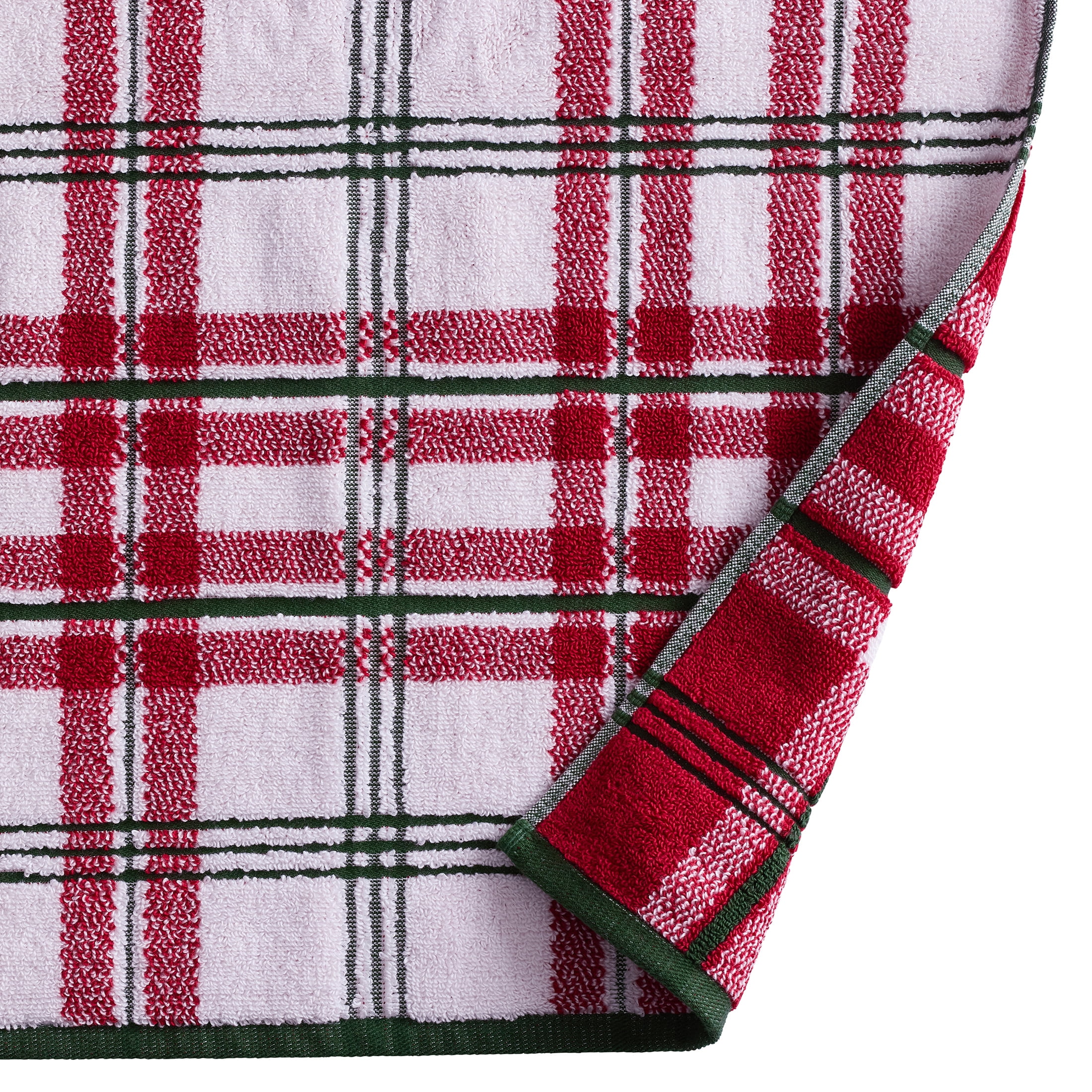 Better Homes & Gardens Signature Soft Holiday Decor 4PK Hand Towel, Red Plaid