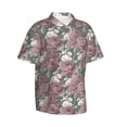 thumbnail image 3 of Xecao Rose Flowers print Hawaiian shirt - a stylish short-sleeve button-down for men, perfect for casual beach and tropical outings., 3 of 9