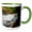 Green/White, variant on 3drose, Key West, Florida. Sunrise Over the Atlantic from Higgs Beach Pier., 11oz Two-tone Red Mug