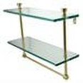 thumbnail image 2 of 16-in Two Tiered Glass Shelf with Integrated Towel Bar in Venetian Bronze, 2 of 3