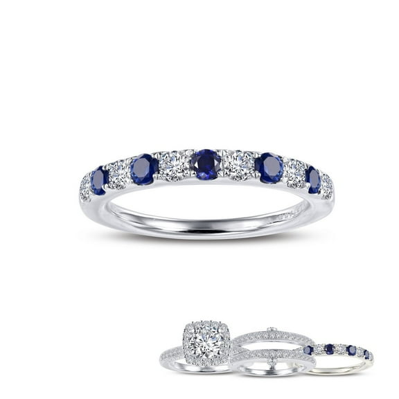 Lafonn Birthstone Sterling Silver Platinum Plated September Ring (0.51cts CTTW)