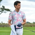 thumbnail image 3 of Honeii Tie Dye print Polo Shirt, a classic short-sleeved, button-down golf shirt designed for menX-Large, 3 of 6