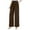 Coffee, variant on Plebaso Plus Size Pants for Women Elastic High Waist Wide Leg Pants Womens Casual Trousers with Pockets