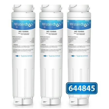 Waterdrop NSF 42 Certified 644845 Replacement for Bosch Ultra Clarity 9000194412, 644845 Refrigerator Water Filter 3