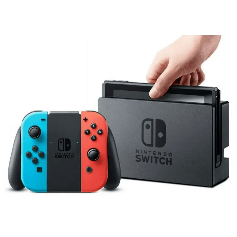 Nintendo Switch with Neon Blue and Neon Red Joy Con with Screen 