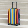 thumbnail image 6 of Uemuo Yellow Blue Mexican Blanket Stripes Printed Washable Luggage Cover - Fashion Suitcase Protector Fits 18-32 Inch Luggage-Large, 6 of 7