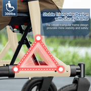 MAXWALK All-Terrain Rollator Walker for Seniors, 10 Rubber Wheels Foldable Walker with Padded Seat, Height Adjustable Mobility Walking Aid, Beige