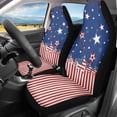 thumbnail image 2 of ZIATUBLE American Flag Starry Car Front Seat Covers 2 Pcs Polyester Vehicle Seat Cover Protectors for 4th of July Auto Interior Accessories Anti-Slip Saddle Blanket for Bucket Seat for Trucks Van, 2 of 7