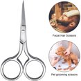 thumbnail image 4 of WSNIJFU 3 Pairs Nose Hair Scissors Facial Hair Scissors Small Scissors Stainless Steel Straight Tip Scissor for Eyebrows, Nose, Moustache, Beard (Silver), 4 of 7