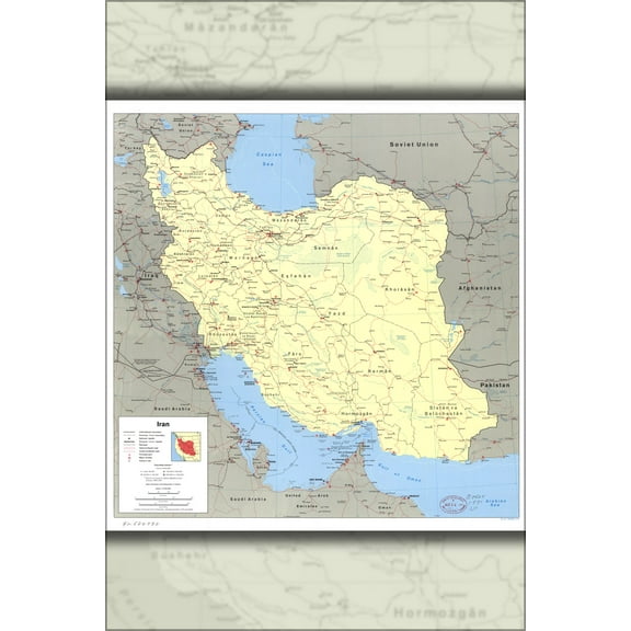 24"x36" Gallery Poster, cia map of iran 1991 p2